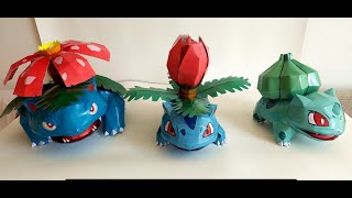 Bulbasaur Ivysaur y Venusaur  PAPERCRAFT [upl. by Roanne]