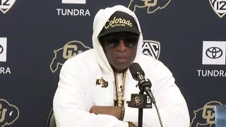 Coach Prime Deion Sanders SPEAKS TO THE MEDIA Following Colorados LOSS to Nebraska [upl. by Bibah]