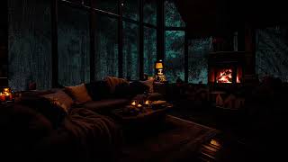 Cozy Attic Room Ambience with Rain Sounds at midnight in Night Forest  Rain for Insomnia Symptoms [upl. by Kask]