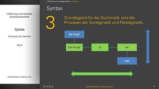 Syntax Podcast für die Sitzung mit IC im Einführungsseminar [upl. by Nell624]