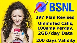 BSNL 397 Plan Revised  BSNL 397 Validity Pack Details  DTS [upl. by Wycoff]