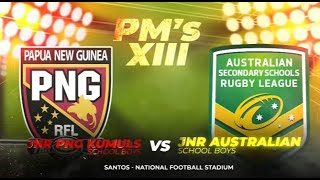 PNG Jnr Kumuls vs Australian Schoolboys  Prime Ministers XIII  Match Highlights [upl. by Enobe]