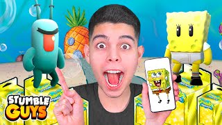 COMPREI CAIXAS DO BOB ESPONJA PRA PEGAR AS NOVAS SKINS DA UPDATE DO STUMBLE GUYS [upl. by Inatsed]