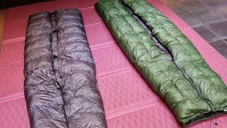 cumulus quilt 350 vs EE revelation 20F  quiltsleeping bag [upl. by Salter552]