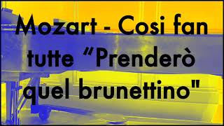 Mozart Piano Accompaniment  Cosi fan tutte “Prenderò quel brunettino” Act II sister duet [upl. by Justino]