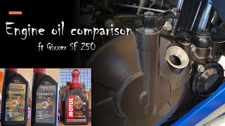 Motul 7100 in Gixxer sf 250  motul vs castrol castrolpower1 motul10w40 motul10w50 [upl. by Sturrock]