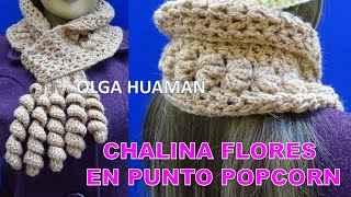 Chalina Corbata flores en punto popcorn paso a paso [upl. by Roter]