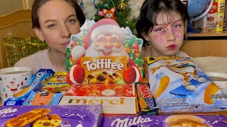 СЛАДКИЙ 🍫МУКБАНГЗИМНИЙ OREOКОНФЕТЫ MERSIБИСКВИТЫ MILKAШОКОЛАДTOFFIFEETWIXЧИПСЫ MUKBANG [upl. by Keli]