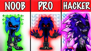 FNF Character Test  Gameplay VS Playground  Sonic EXE Noob Pro Hacker [upl. by Ylliw]