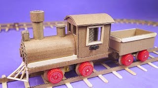 INCREÍBLE TREN ELÉCTRICO HECHO CON MOTOR DC Y CARTÓN [upl. by Esiouqrut]