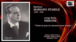 Baritono MARIANO STABILE  Boito Nerone quotVivete in pacequot 1924 [upl. by Sivrat]