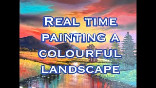 Painting in Real Time a Colourful Landscape [upl. by Thissa]