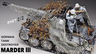 MARDER III in winter camouflage  Part 2  135 Tamiya  Tank Model   Painting  weathering [upl. by Spillar388]