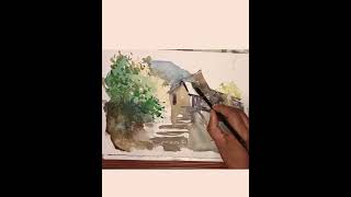 Simple amp Loose Watercolor Landscape Painting  Art By Ashutosh  011 [upl. by Eelyac]