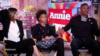 Annie Cast Talks About the Remake amp Filming in New York  Celebrity Interview [upl. by Notyad]