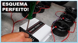 Como instalar 4 Cornetas e 2 Super Tweeters em Módulo 4 Canais  REGULAGENS [upl. by Dreeda806]