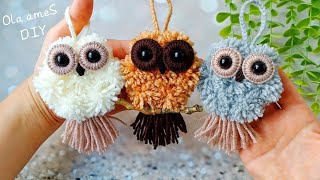 Its so Cute ☀️ Easy Owl Making Idea with Yarn  You will Love these Owlets  DIY Woolen Crafts [upl. by Deonne]