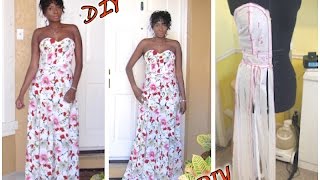 DIY Strapless Evening Gown Prom Dress Draping [upl. by Landrum]