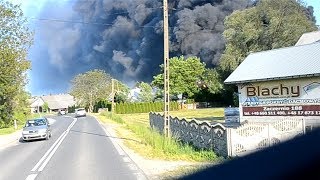 OSP Żołynia  Pożar składu opon w Markowej [upl. by Desdemona]