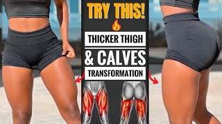 Grow THICKER THIGHS amp CALVES In Just 10 Mins  All Levels At Home Leg Workout [upl. by Mandeville]