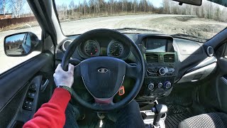 2014 LADA Kalina 16 AT  POV TEST DRIVE [upl. by Borchert]