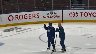 Hoglander and Tocchet 1 on 1 practice [upl. by Jervis]