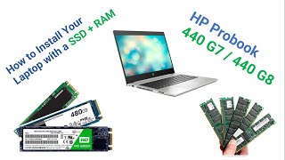 HP Probook 440 G7 or HP Probook 440 G8  How to install SSD and Upgrade RAM [upl. by Bradlee]