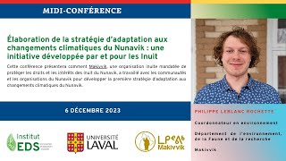 Institut EDS  Midi conférence du 6 décembre 2023  Chantier davenir en action climatique [upl. by Thorner]