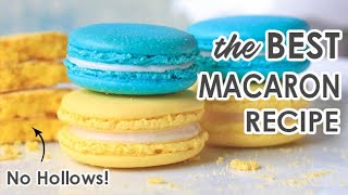 The Best Macaron Recipe for No Hollows  Perfect for beginners templates provided [upl. by Nyledam]