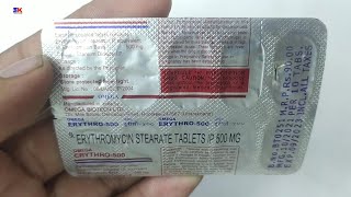 Erythro 500mg tablet  Erythromycin Stearate 500mg Tablet  Erythro Tablet Uses Benefit Review Hindi [upl. by Calmas485]