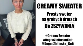 Creamy Sweater Prosty sweter na drutach do zszywania [upl. by Nonnahs]