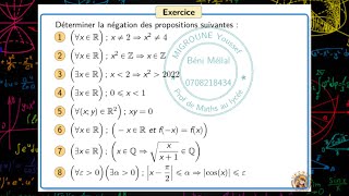 Négation d’une proposition — logique mathématique — Opérations sur les propositions — 1 BAC SMSE [upl. by Aisemaj]