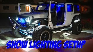 Wrangler JK Show LED Lighting Setup  Wrangler Interior [upl. by Atiragram]