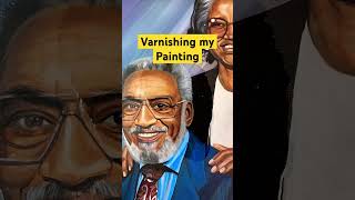 Varnishing done varnishing varnishpaintings artprocessvideo brushingpaintingacrylicpainting [upl. by Adohr]