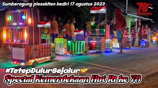 Pawai miniatur truk Special kemerdekaan hut ri ke 78 sumberagung kediri 2023 [upl. by Fatma]