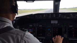 WestJet 737600 Takeoff from Calgary jump seat [upl. by Adner]