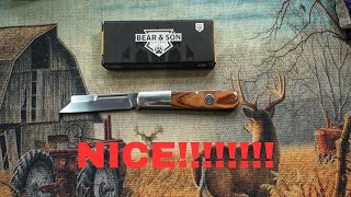 BEAR amp SON 4 INCH HERITAGE WALNUT LARGE BARLOW CARBON STEEL SHEEPSFOOT BLADE MADE IN THE USA C2180 [upl. by Amor271]