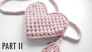 Makramowa torebka serce DIY tutorial Part 2  Macrame heart bag [upl. by Hameerak744]