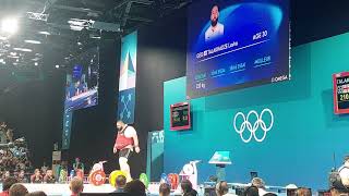 Olympics Weightlifting Lasha Talakhadze 210 KGS Snatch olympics 2024 [upl. by Kciderf]