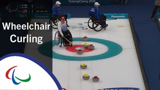 Wheelchair curling Finland v USA  Round Robin  PyeongCha… [upl. by Odel]