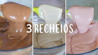 3 RECEITAS DE RECHEIOS CREMOSOS PARA BOLOS  SUPER FÁCIL E RÁPIDO [upl. by Acim]