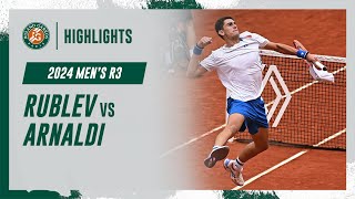 Rublev vs Arnaldi Round 3 Highlights  RolandGarros 2024 [upl. by Ahsekyt]