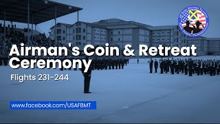 USAF BMT Airmans Coin and Retreat Ceremony Flights 231244  March 20 2024 [upl. by Gowrie696]