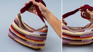 Very easy fashion crochet bag for beginners Miarti🧶 [upl. by Blatman]