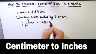 How to Convert Centimeters to Inches and Inches to Centimeters [upl. by Geanine]