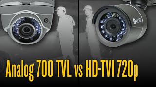 Security Camera Comparison  HDTVI 720p vs Analog 700 TVL [upl. by Gipsy]