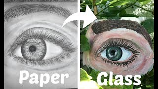 Eye Drawing  Paper vs Glass [upl. by Stanton939]