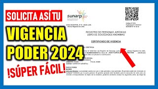 VIGENCIA DE PODER SUNARP EN LÍNEA 2024 Solicita así la vigencia poder por Internet [upl. by Enelyak]