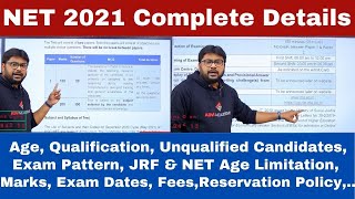 NET 2021 Notification Details  Age Qualification  Exam Date JRF Age  Age Limit net2021 [upl. by Llenil242]