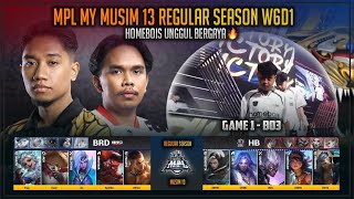 HOMEBOIS UNGGUL BERGAYA 🔥 HOMEBOIS VS BARRACUDA GAME 1 MPL MY MUSIM 13 W6D1 MOBILE LEGEND [upl. by Ritz]